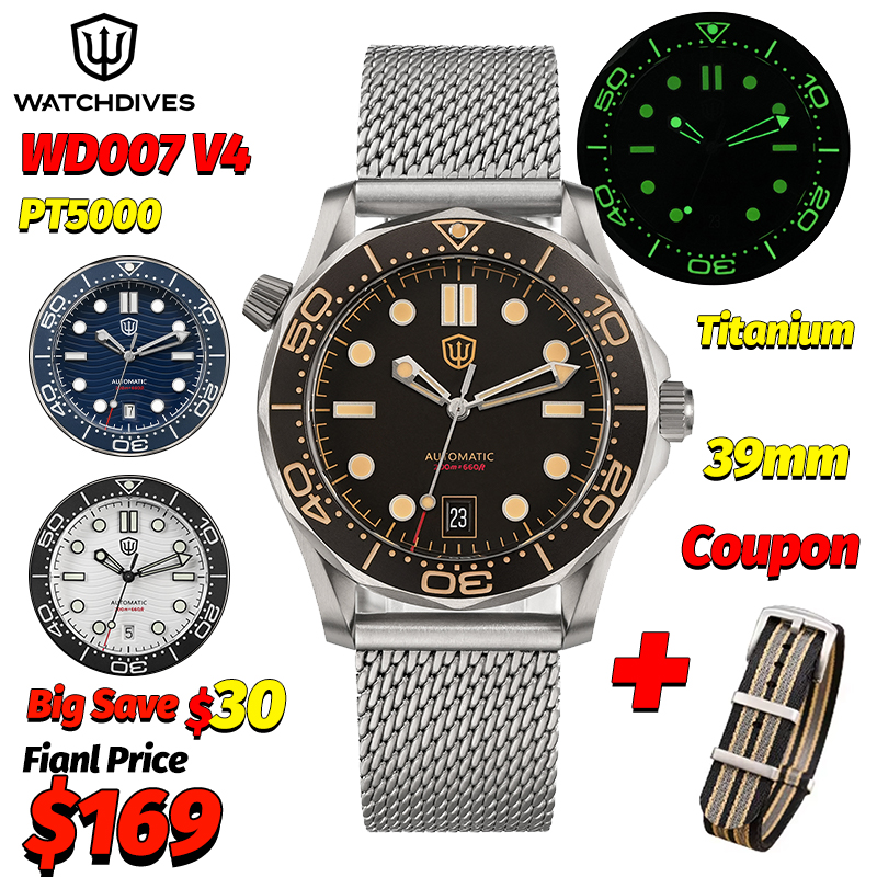 Plastic Dome Clear - Мужские винтажные наручные часы Watchdives WD007